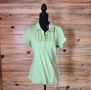 Clothes Ladies Green Short Sleeved Polo XL NWT